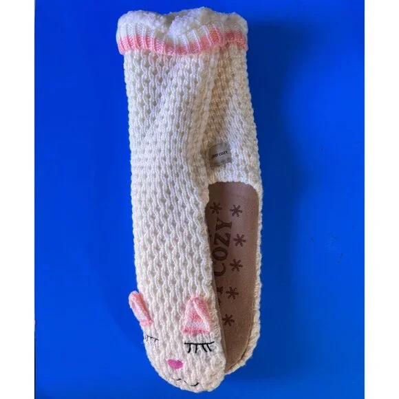 Cute & Cozy Just Cozy Knit Slipper Socks W/ Adorable Llama Face Design S/M Size - Picture 4 of 11